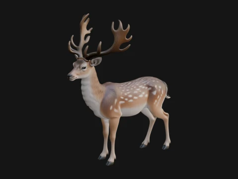 Stag Deer Statue Design 14 - 3D Print Model 3Dプリントモデル