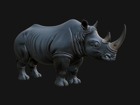 Rhinoceros Statue Design 4 - 3D Print Model 3D Print Model