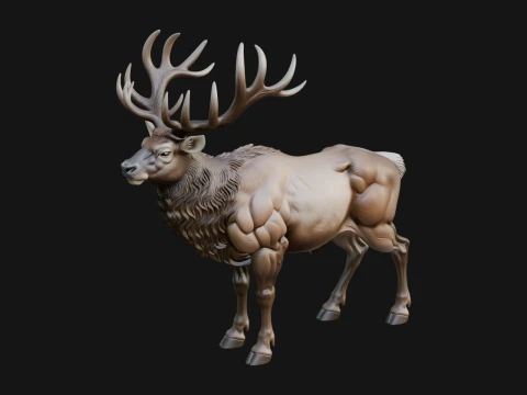 Stag Deer Statue Design 15 - 3D Print Model 3D Print Model