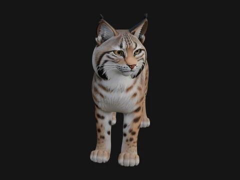 Eurasian Lynx Statue Design 7 - 3D Print Model 3D Druckmodell