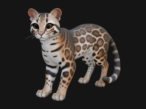 Ocelot Cat Statue Design 9 - 3D Print Model 3D 프린트 모델