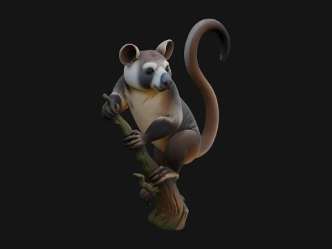 Tree Possum Statue Design 2 - 3D Print Model 3D Print Model