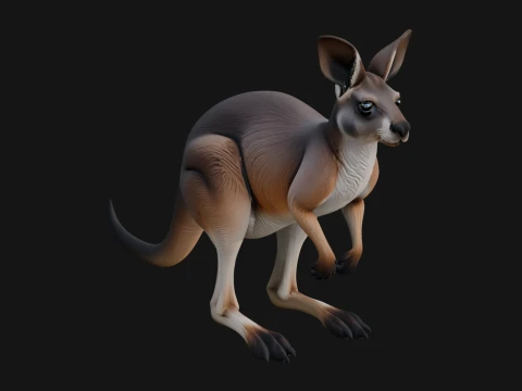 Kangaroo Statue Design 4 - 3D Print Model 3D Print Model
