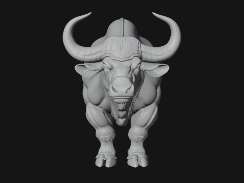 Water Buffalo Statue Design 9 - 3D Print Model 3D Print Model