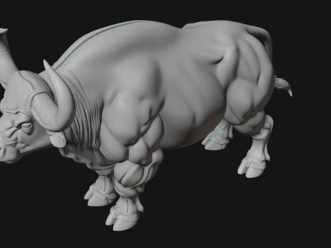 Water Buffalo Statue Design 9 - 3D Print Model 3D Print Model