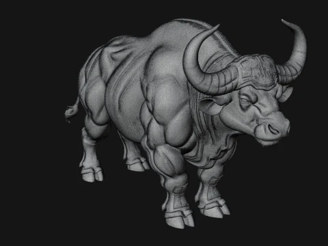 Water Buffalo Statue Design 9 - 3D Print Model 3D Print Model