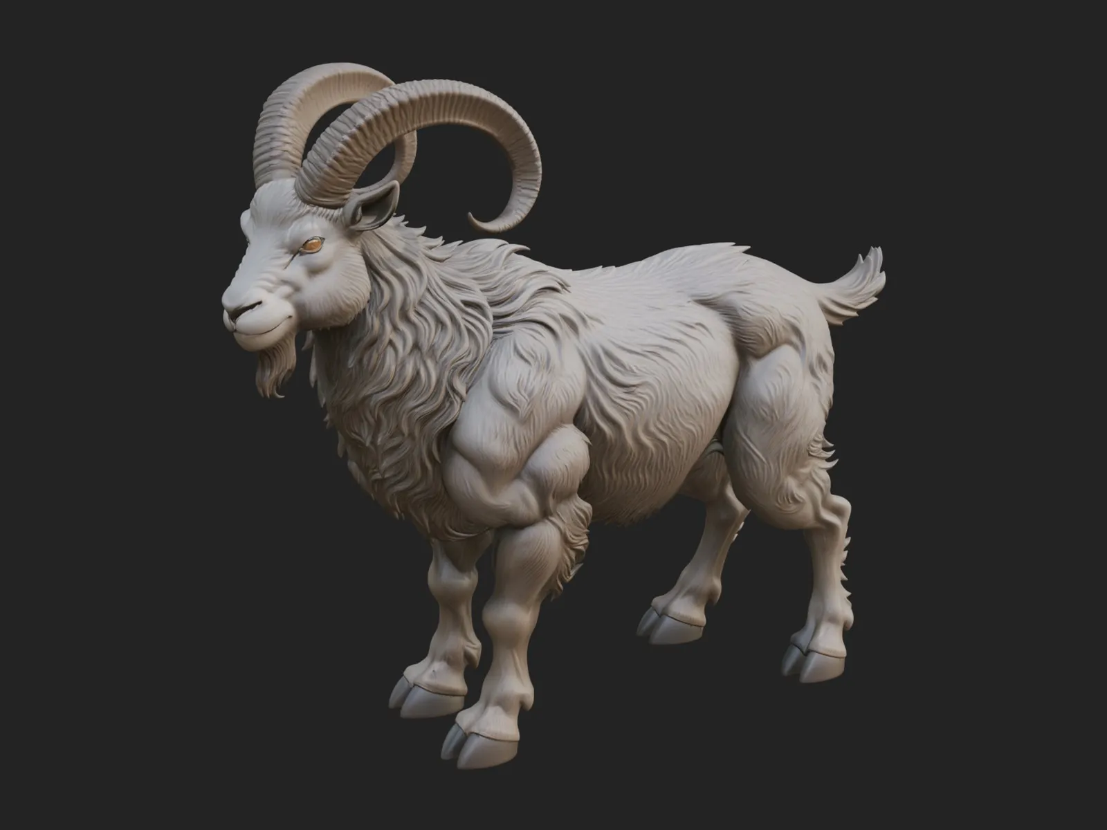 Ibex Goat Statue Design 9 - 3D Print Model 3D Print Model .c4d .max .obj .3ds .fbx .stl .blend 