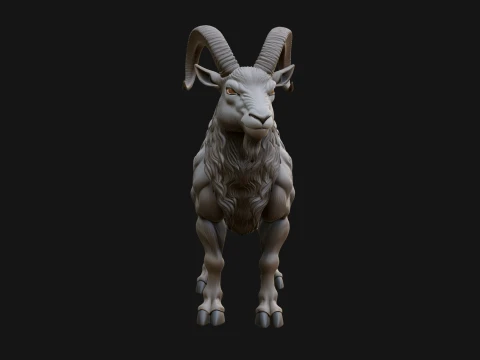 Ibex Goat Statue Design 9 - 3D Print Model 3D Print Model