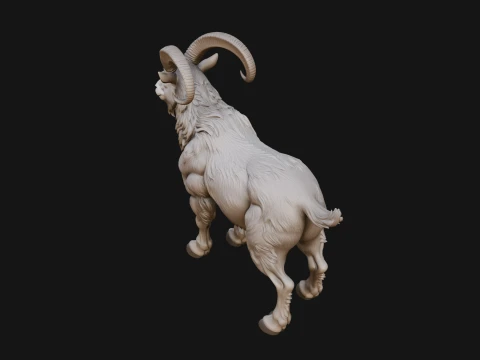 Ibex Goat Statue Design 9 - 3D Print Model 3D Print Model