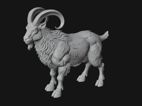 Ibex Goat Statue Design 9 - 3D Print Model 3D Print Model