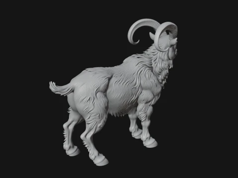 Ibex Goat Statue Design 9 - 3D Print Model 3D Print Model