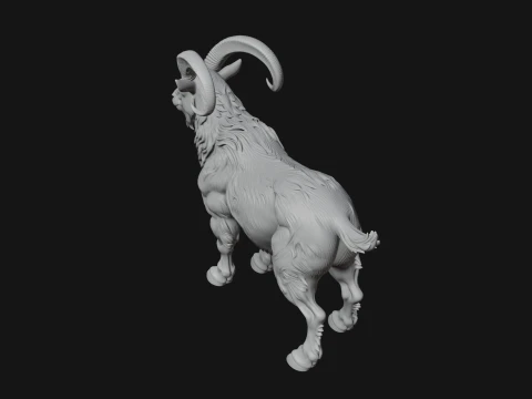 Ibex Goat Statue Design 9 - 3D Print Model 3D Print Model