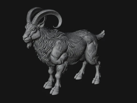 Ibex Goat Statue Design 9 - 3D Print Model 3D Print Model
