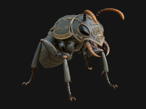 Beetle Statue Design 22 - 3D Print Model 3D Druckmodell