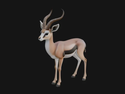 Gazelle Statue Design 25 - 3D Print Model 3D Print Model