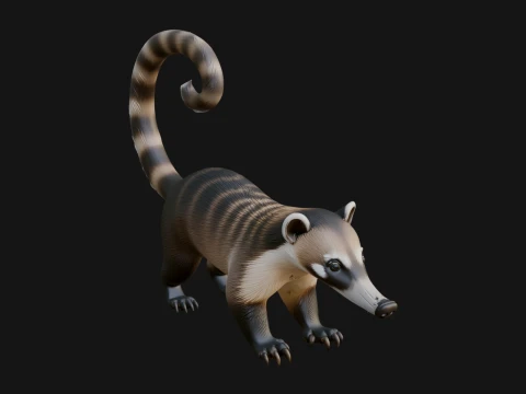 Coati Mundi Statue Design 2 - 3D Print Model Model do druku 3D