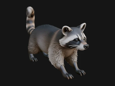 Raccoon Statue Design 4 - 3D Print Model 3Dプリントモデル
