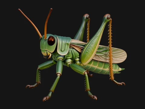 Katydid Statue Design 8 - 3D Print Model 3D Принт Модель
