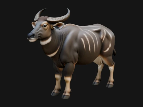 Wildebeest Statue Design 3 - 3D Print Model 3D Druckmodell