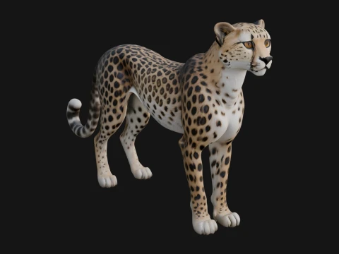 Cheetah Statue Design 2 - 3D Print Model 3D 프린트 모델