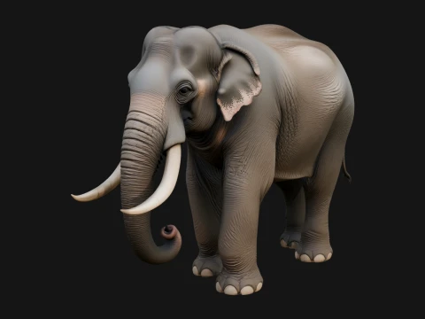 Elephant Statue Design 5 - 3D Print Model 3D Druckmodell