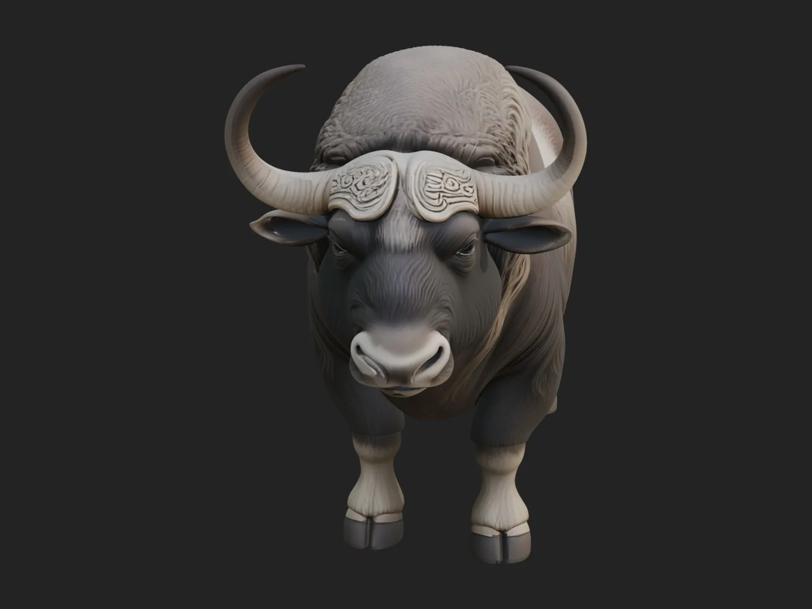 Water Buffalo Statue Design 11 - 3D Print Model 3D Print Model .c4d .max .obj .3ds .fbx .stl .blend