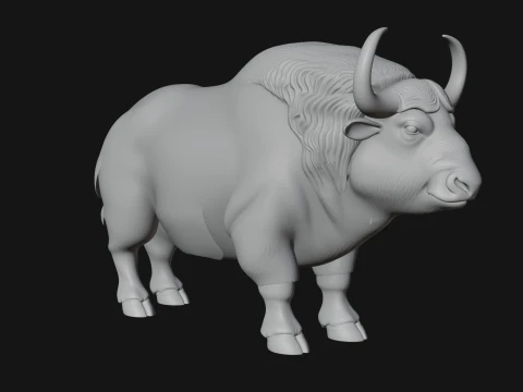 Water Buffalo Statue Design 11 - 3D Print Model 3D Print Model