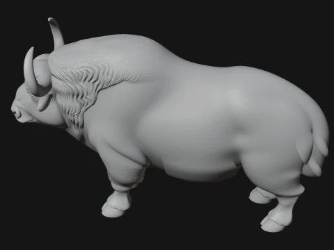 Water Buffalo Statue Design 11 - 3D Print Model 3D Print Model