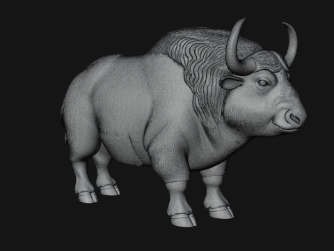 Water Buffalo Statue Design 11 - 3D Print Model 3D Print Model
