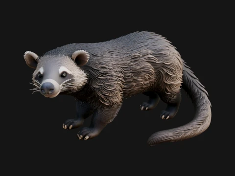Civet Cat Statue Design 4 - 3D Print Model 3D 프린트 모델