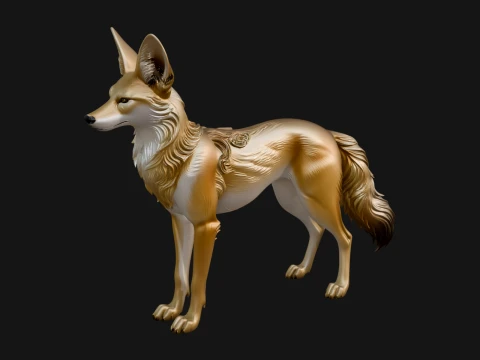 Design della statua animale del lupo grigio 10 - Modello di stampa 3D Modello di stampa 3D