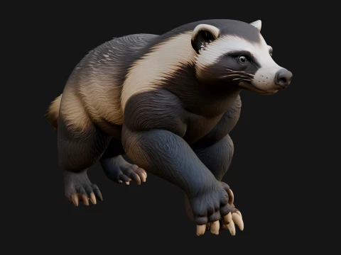 Honey Badger Statue Design 2 - 3D Print Model Model do druku 3D