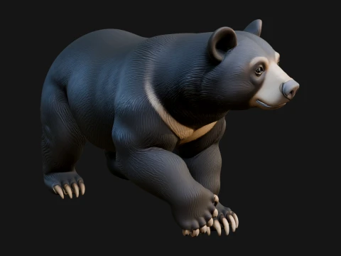 Black Bear Statue Design 6 - 3D Print Model 3D Print Model