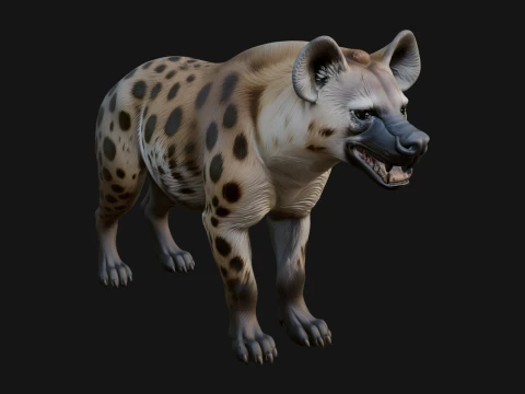 Spotted Hyena Statue Design 4 - 3D Print Model Model do druku 3D