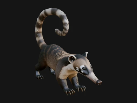 Coati Mundi Statue Design 3 - 3D Print Model 3D Print Model