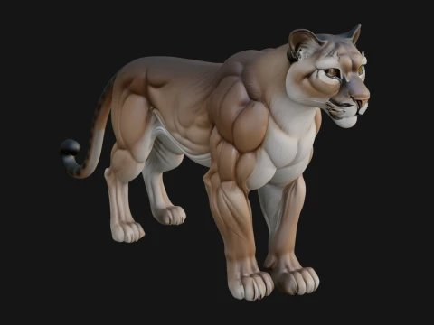산 사자 동상 디자인 3 - 3D 인쇄 모델 3D 프린트 모델