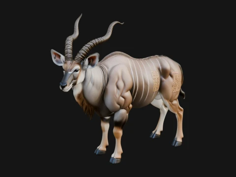 Gazelle Statue Design 28 - 3D Print Model 3D Print Model