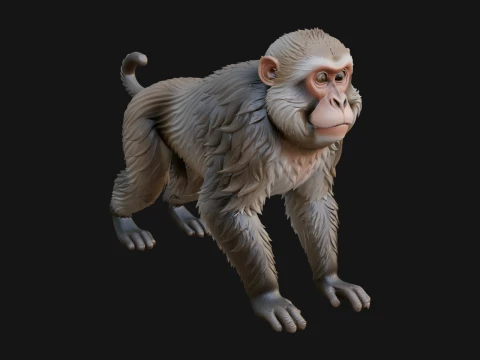원숭이 동상 디자인 19 - 3D 인쇄 모델 3D 프린트 모델