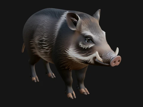 Wild Boar Statue Design 10 - 3D Print Model 3D Print Model