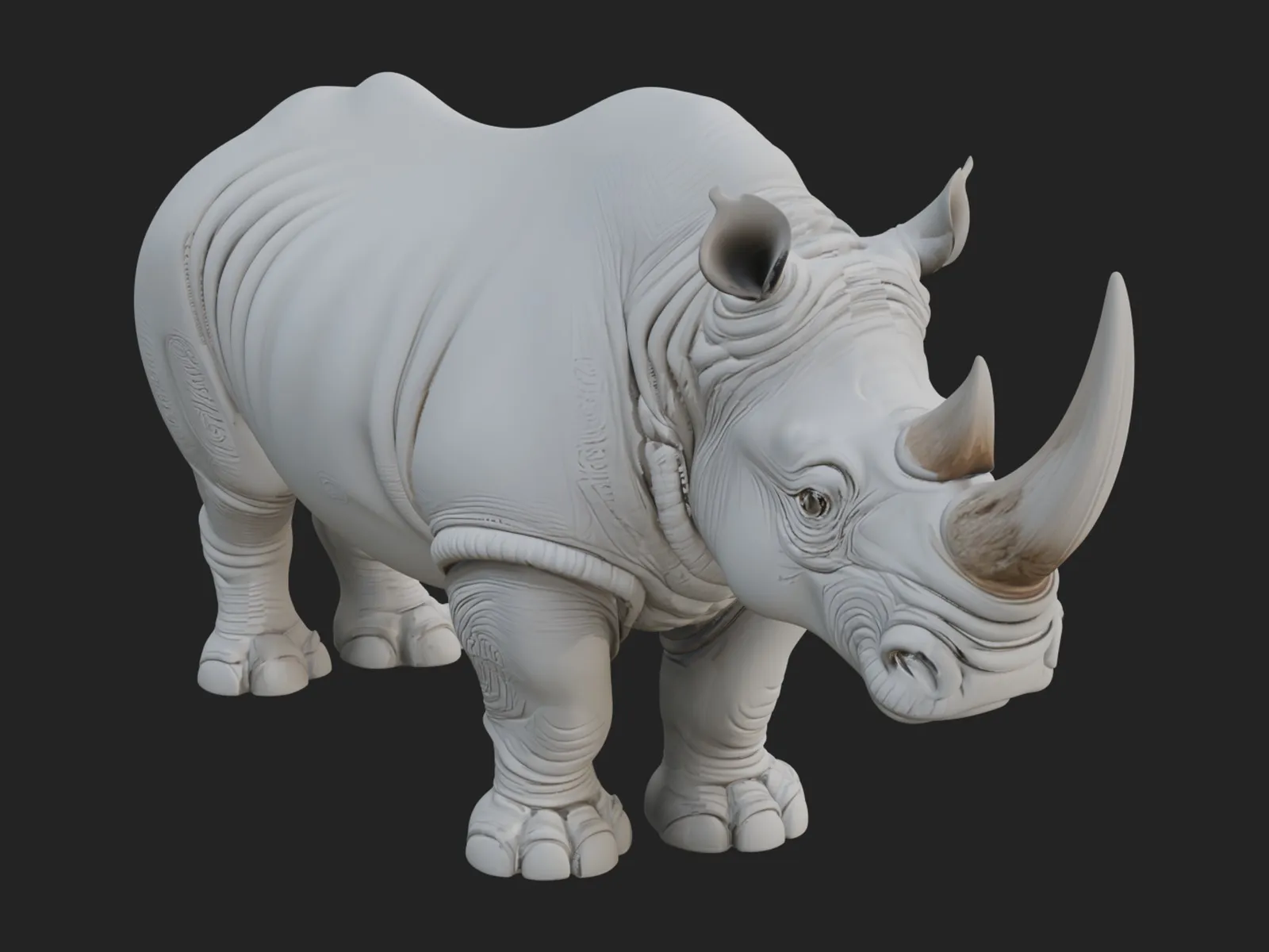 Rhinoceros Statue Design 6 - 3D Print Model 3D Print Model .c4d .max .obj .3ds .fbx .stl .blend 