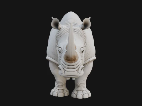 Rhinoceros Statue Design 6 - 3D Print Model 3D Print Model