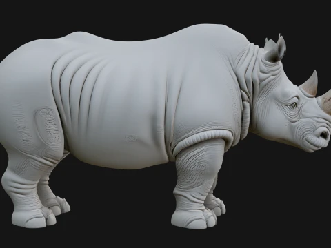 Rhinoceros Statue Design 6 - 3D Print Model 3D Print Model