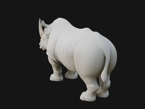 Rhinoceros Statue Design 6 - 3D Print Model 3D Print Model