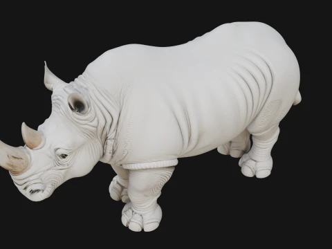 Rhinoceros Statue Design 6 - 3D Print Model 3D Print Model