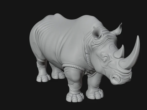 Rhinoceros Statue Design 6 - 3D Print Model 3D Print Model