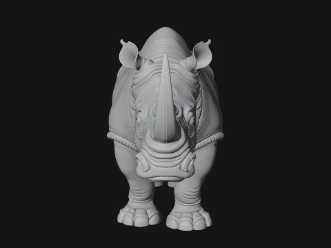 Rhinoceros Statue Design 6 - 3D Print Model 3D Print Model
