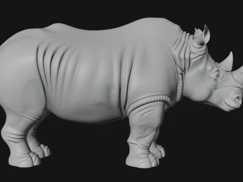 Rhinoceros Statue Design 6 - 3D Print Model 3D Print Model
