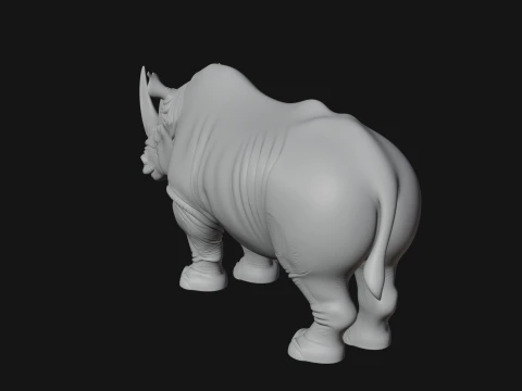 Rhinoceros Statue Design 6 - 3D Print Model 3D Print Model