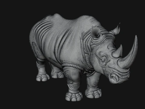 Rhinoceros Statue Design 6 - 3D Print Model 3D Print Model