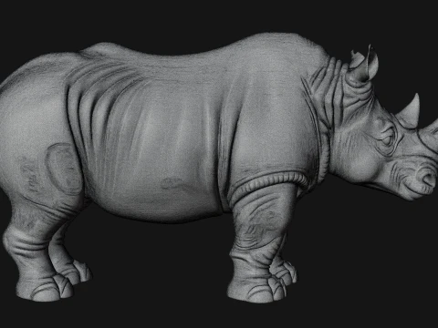 Rhinoceros Statue Design 6 - 3D Print Model 3D Print Model